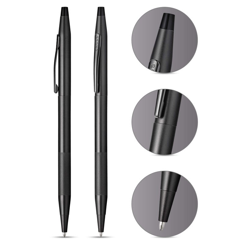 Cross Classic Century Refillable Ballpoint Pen Presented in a Luxury Gift Box - Medium Point, Black Ink, Black Micro-knurl - Image 2